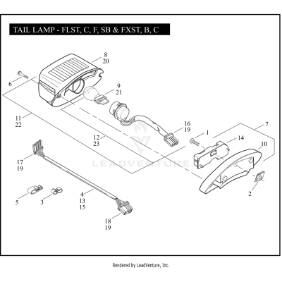 TAIL LAMP - FLST, C, F, SB & FXST, B, C