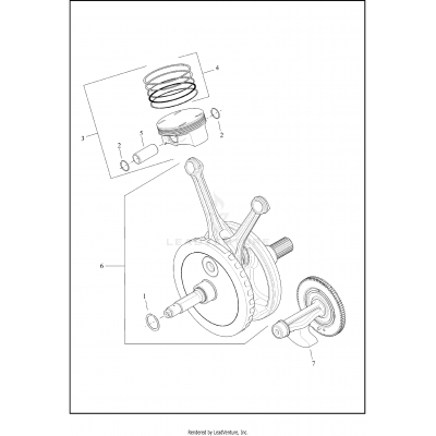 PISTONS AND FLYWHEEL ASSEMBLY - MILWAUKEE-EIGHT 117® ENGINE