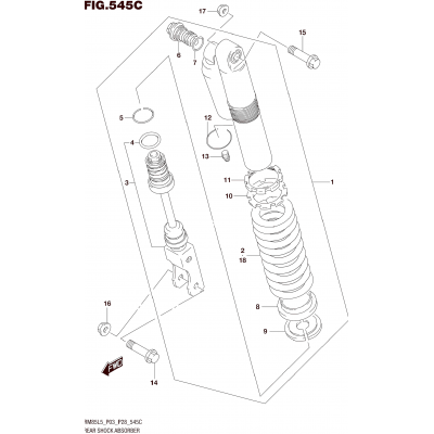 REAR SHOCK ABSORBER (RM85LL5 P28)