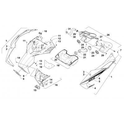 HOOD AND AIR INTAKE ASSEMBLY