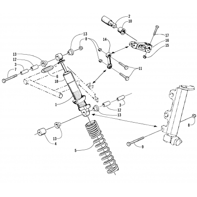 SHOCK ABSORBER AND SWAY BAR ASSEMBLY