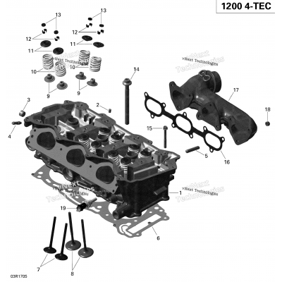 Cylinder Head And Exhaust Manifold - 1200 Itc 4-Tec
