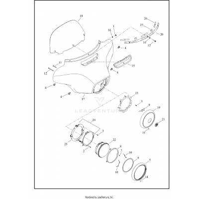 WINDSHIELD, FAIRING AND HEADLAMP