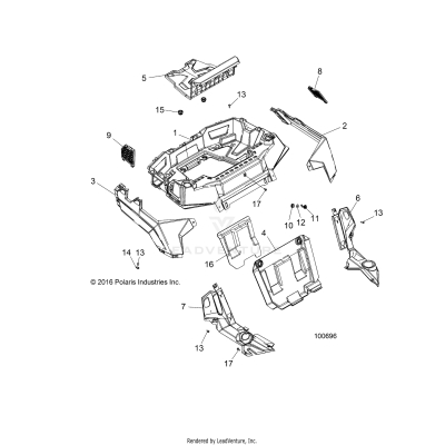 BODY, REAR RACK AND FENDERS - A17DAE57AM (100696)