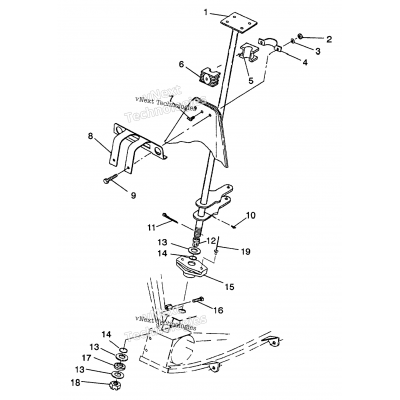 Steering Post Assembly 6X6 350L