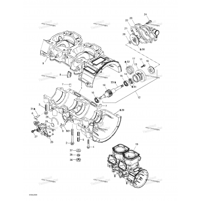 Crankcase, Water Pump And Oil Pump