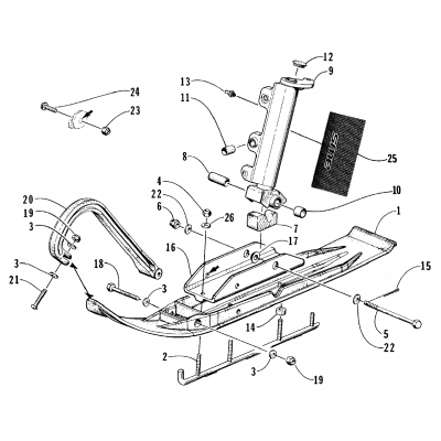 SKI AND SPINDLE ASSEMBLY