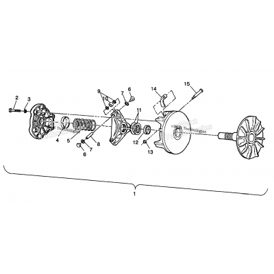 Drive Clutch Assembly 6X6 350L