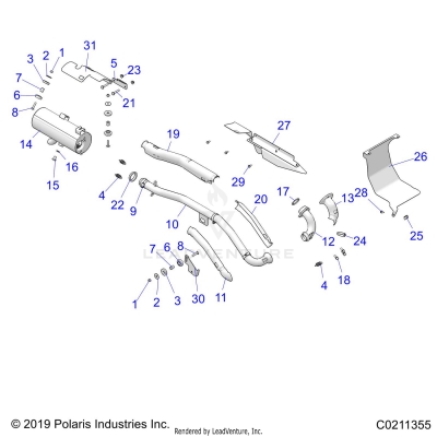 ENGINE, EXHAUST - A20SUE57D5 (C0211355)