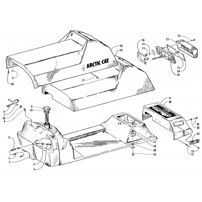 GAS TANK, SEAT, AND TAILLIGHT ASSEMBLY