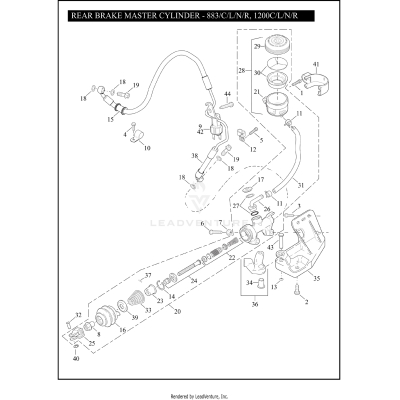 REAR BRAKE MASTER CYLINDER - 883/C/L/N/R, 1200C/L/N/R