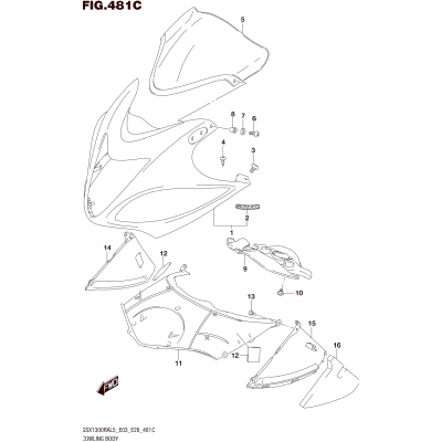 COWLING BODY (GSX1300RAL5 E33)