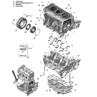Engine - Crankcase - 900 Ace