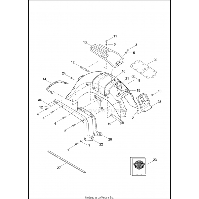 FENDERS AND SUPPORTS, REAR  - FLSTN