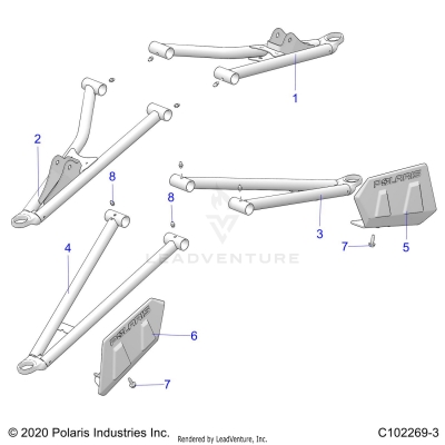 SUSPENSION, FRONT A-ARMS - A25SVE95PG (C102269-3)