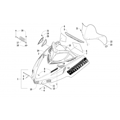 HOOD AND WINDSHIELD ASSEMBLY