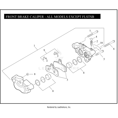 FRONT BRAKE CALIPER - ALL MODELS EXCEPT FLSTSB