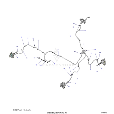 BRAKES, BRAKE LINES - A23SEE57A1/A3/A6/A9/B1/B3/B6/B9 (C102500)