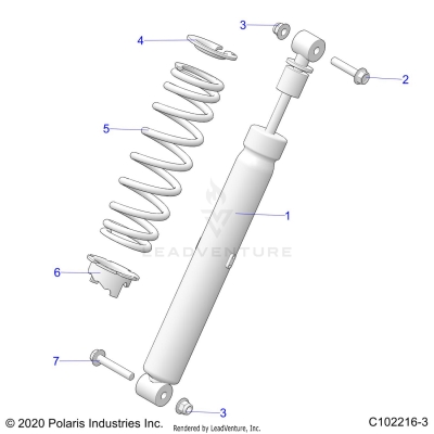 SUSPENSION, SHOCK, REAR - A25SXN85A4 (C102216-3)