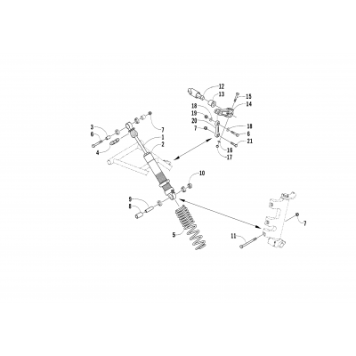 SHOCK ABSORBER AND SWAY BAR ASSEMBLY