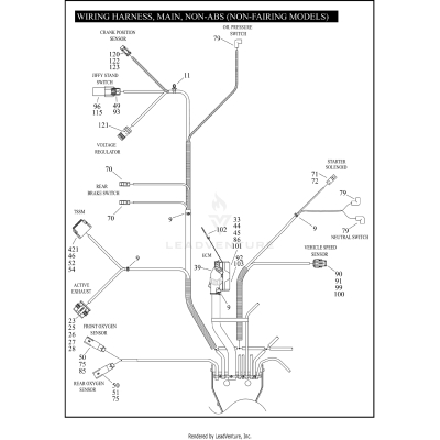 WIRING HARNESS, MAIN, NON-ABS (NON-FAIRING MODELS) (5 OF 5)