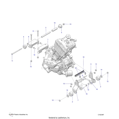 ENGINE, MOUNTING & LONG BLOCK - A25SJE57CP/EP (C102397)