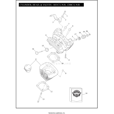CYLINDER, HEAD, & VALVES - 883/C/L/N/R, 1200C/L/N/R
