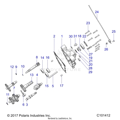 DRIVE TRAIN, MAIN GEARCASE - A20HAB15A2 (C101412)