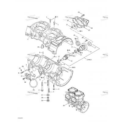 Crankcase, Water Pump And Oil Pump