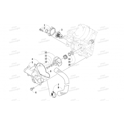 WATER PUMP AND THERMOSTAT