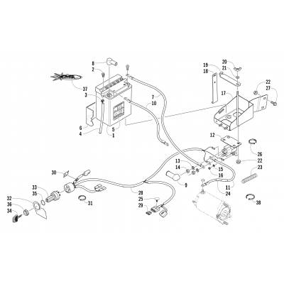 BATTERY, SOLENOID, AND CABLES