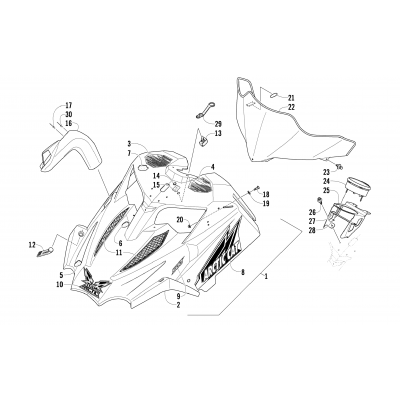 HOOD AND WINDSHIELD ASSEMBLY