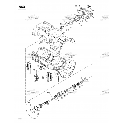 Crankcase, Rotary Valve, Water Pump (583)