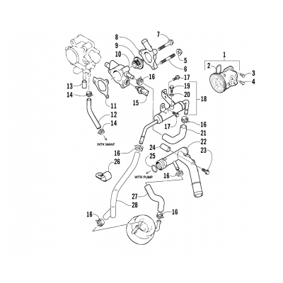 WATER PUMP AND THERMOSTAT ASSEMBLIES