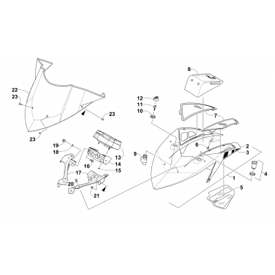 WINDSHIELD AND INSTRUMENTS ASSEMBLIES