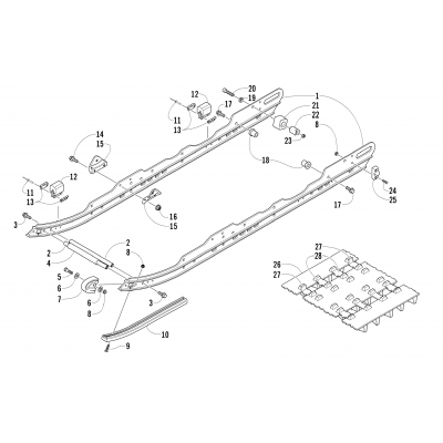 SLIDE RAIL AND TRACK ASSEMBLY