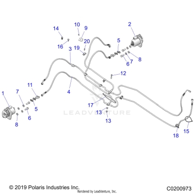 BRAKES, REAR BRAKE LINES - A20SWE57F1/S57C1/C2/E1/E2 [C0200973]