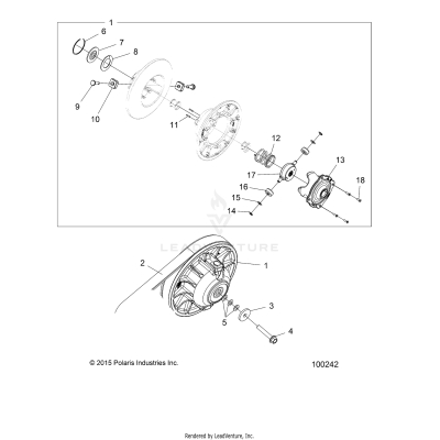 DRIVE TRAIN, SECONDARY CLUTCH - A17SJE57AU [100242]