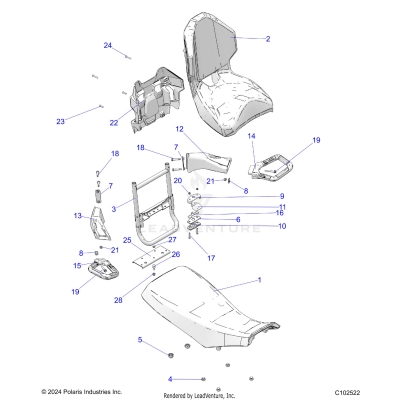 BODY, SEAT - A25SJE57CP/EP (C102522)