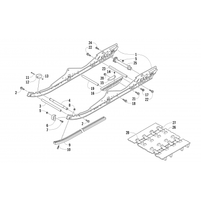 SLIDE RAIL AND TRACK ASSEMBLY