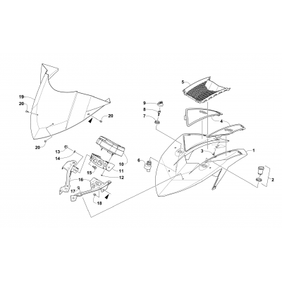 WINDSHIELD AND INSTRUMENTS ASSEMBLIES