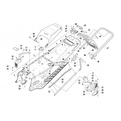 TUNNEL, REAR BUMPER, AND SNOWFLAP ASSEMBLY