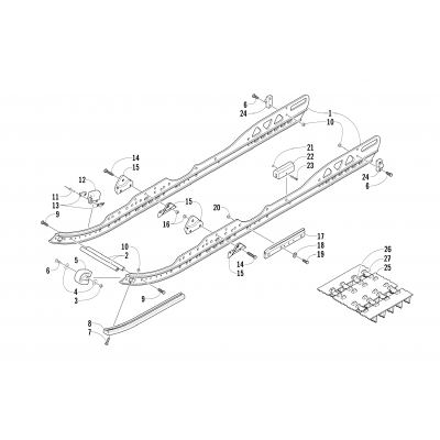 SLIDE RAIL AND TRACK ASSEMBLY