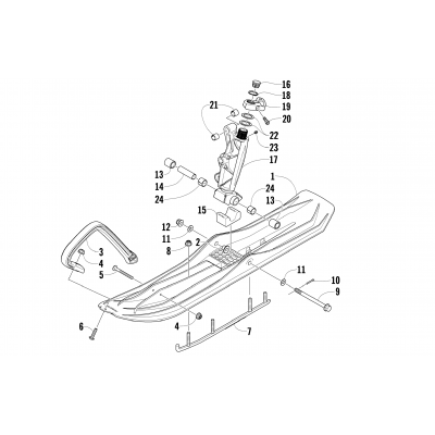 SKI AND SPINDLE ASSEMBLY