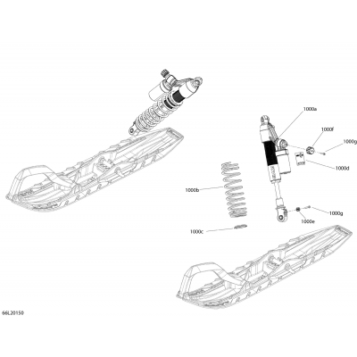 07- Suspension, Front - Shocks - Ski Stance 921 mm