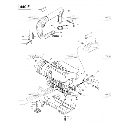 Engine Support And Muffler (440F)