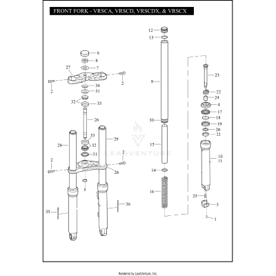 FRONT FORK - VRSCA, VRSCD, VRSCDX, VRSCX