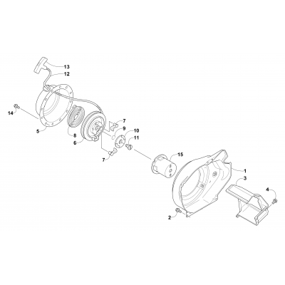 RECOIL STARTER AND AIR SHROUD ASSEMBLY