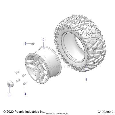 WHEELS, REAR TIRE - A25SHD57A9 (C102290-2)