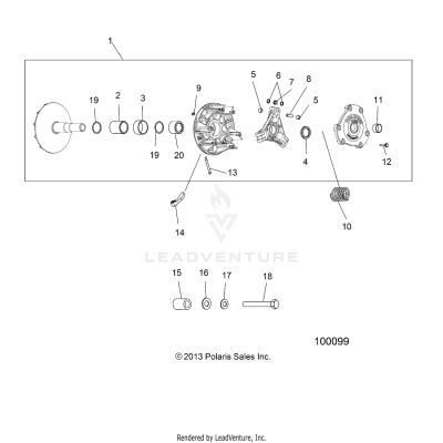 DRIVE TRAIN, PRIMARY CLUTCH - A20SHE57FP/S57CP/FP/CU/EP [100099]